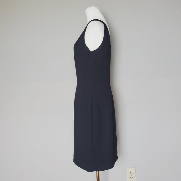 Vtg 70s Joseph Ribkoff Couture Little Black Dress LBD V-Neck Sleeveless USA 8 - Picture 6 of 12